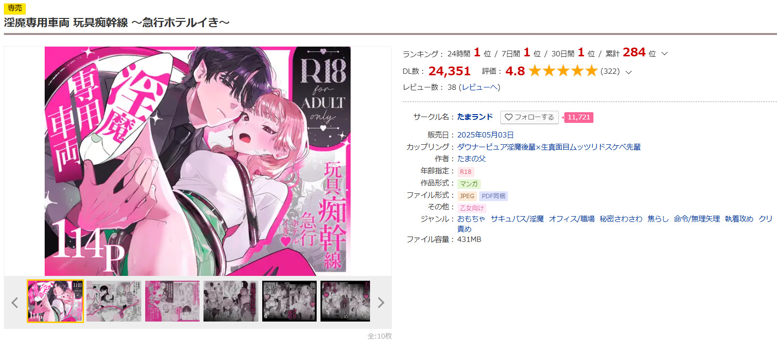 淫魔専用車両 玩具痴幹線 ～急行ホテルイき～DLsite